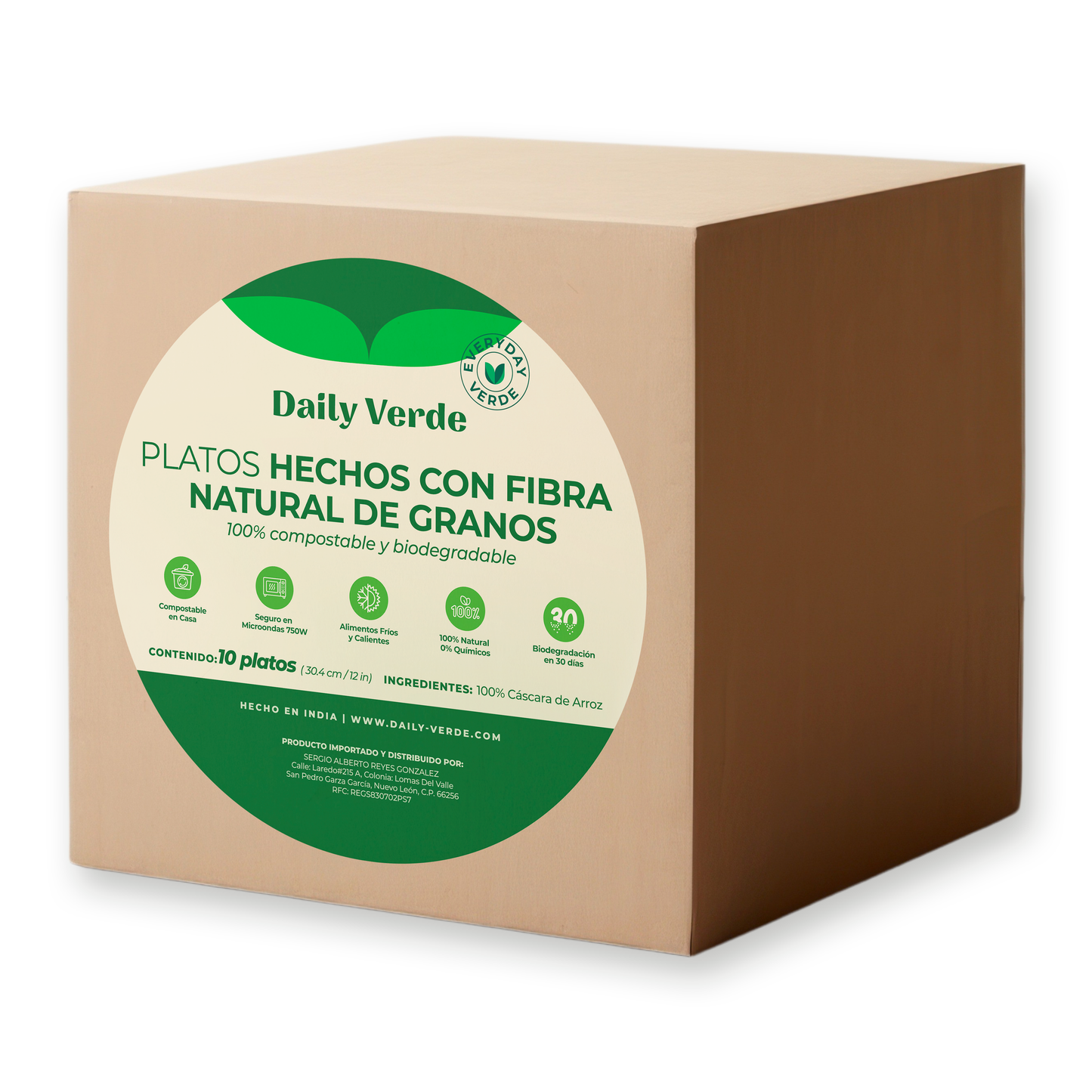Value Pack 80 PLATOS DESECHABLES /Cáscara de Arroz 12 pulgadas